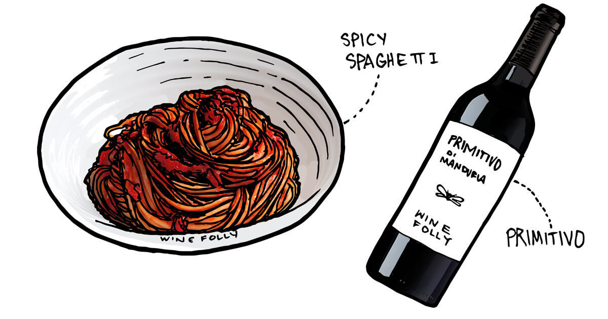 spicy-spaghetti-wine-pairing-primitivo